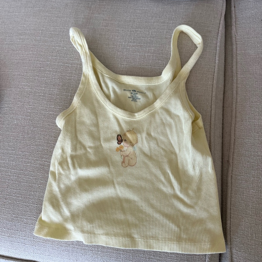 Women’s Brandy Ribbed Tank Top with Bear & Butterfly Graphic